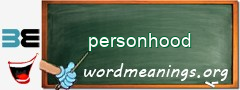 WordMeaning blackboard for personhood